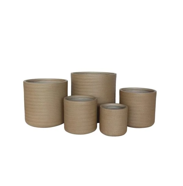 Bamboo Cylinder Pot - Sandy Beach