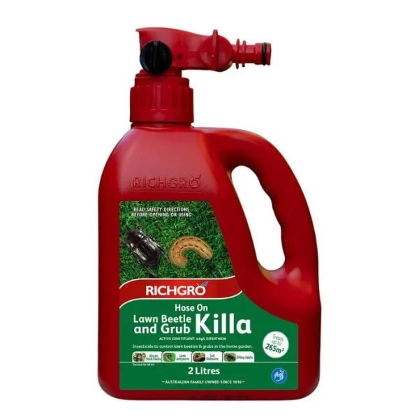 Richgro Lawn Beetle & Grub Killa 2L hose-on bottle treating lawn pests