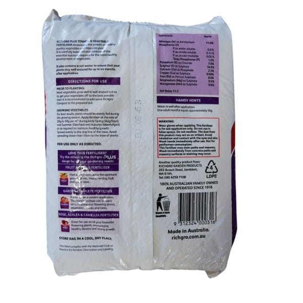 Richgro Plus Tomato & Vegetable Fertiliser - Image 3